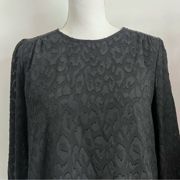 Draper James • Black Belle Meade Leopard Print Blouse - Picture 2 of 11